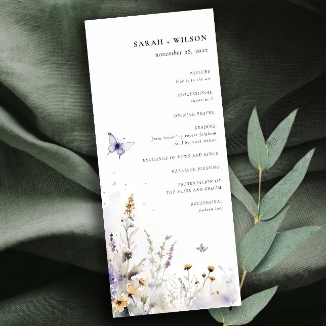 Convites Lilac Wildflower Butterfly Garden (Criador carregado)