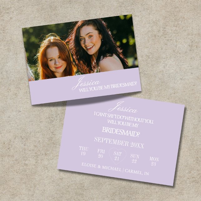 Convites Lilac Will You Be My Bridesmaid Proposal Card (Lilac Will You Be My Bridesmaid Proposal Card)