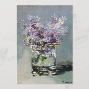 Convites Lilacs em um vidro pelo chá de panela de Manet