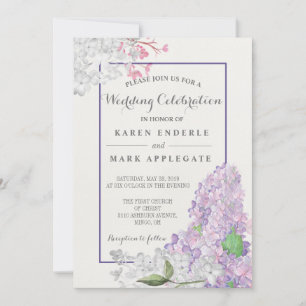 Convites Lilacs no casamento do primavera da flor