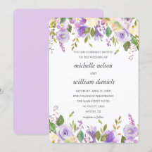Lilás | Lavanda Quic Casamento Floral Por Aquarela