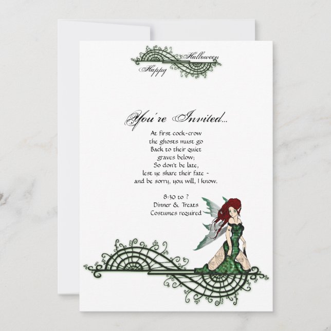 Convites Lilith Fairy Gothic Halloween Invital (Frente)