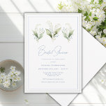 Convites Lillies of the Valley Modern Bridal Shower<br><div class="desc">Lillies of the valley watercolor flowers with blue flower accents and coordinating fonts with a blue and green fine lined frame. Perfect for your bridal shower. This is a lovely invitation. So elegant for a bridal shower invitation. I’ve enjoyed creating this design for you. guarantees 100% customer service and satisfaction....</div>