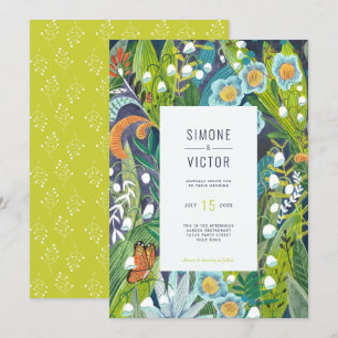 Convites Lilly Verde Botânica do Casamento Floral do Vale
