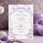 Convites Liloxo Arco Floral Roxo Prata Mis Quince<br><div class="desc">EDITABLE Lilac Purple Floral Arco Fita Silver Mis Quince Convite Elegante Quinceañera Lilac Purple Floral Princesa Prateada Prata Convite Mis Quince 15 Anos,  16ª Festa de aniversário</div>