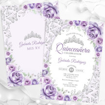 Liloxo Purple Silver Quinceanera Floral