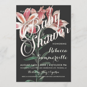 Convites Lily Botanical Shower Invitations.