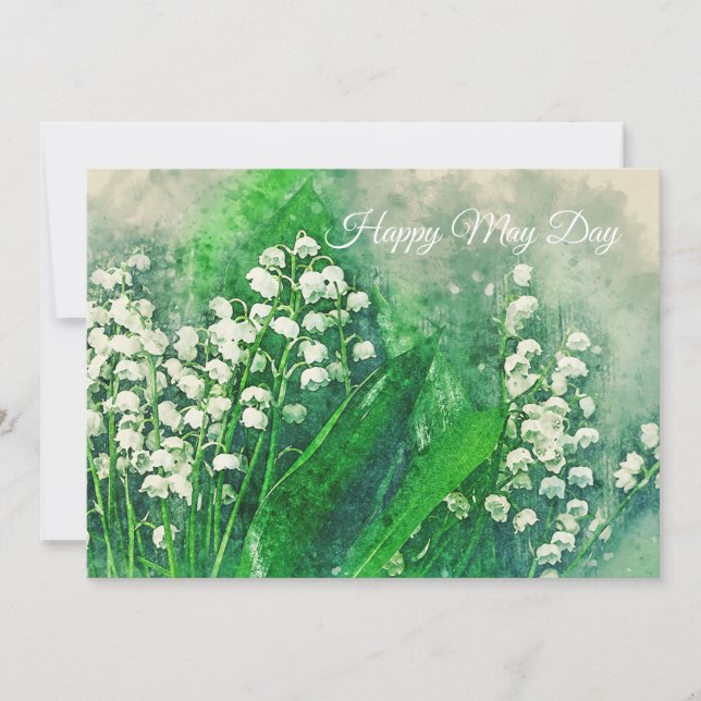 Convites Lily do Vale Watercolor Card (Frente)