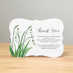 Convites Lily of the Valley Floral Funeral Death Obrigado