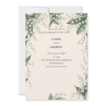 Lily of the Valley Greenery Wedding Invitation