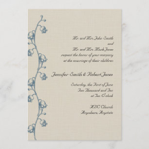 Convites Lily of the Valley on Ecru Wedding Invitation