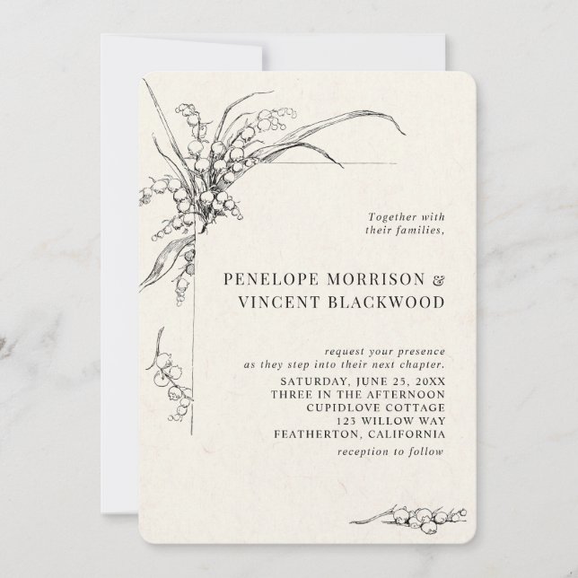 Convites Lily-of-the-Valley Wedding Invitation (Frente)