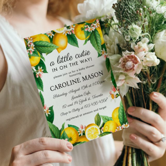 Convites Limão Chá de fraldas de Citros (Criador carregado)