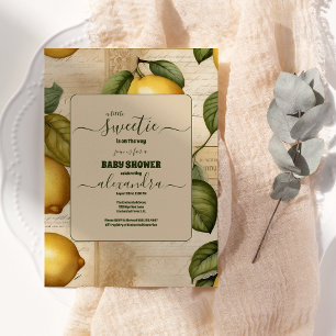 Convites Limão Chá de fraldas Verão Watercolor Citrus