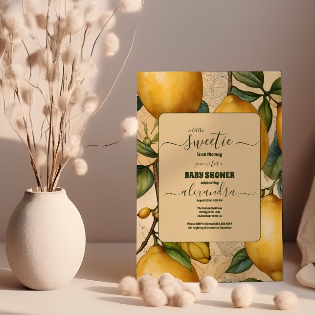 Convites Limão Citro Gênero Chá de fraldas neutro (Criador carregado)