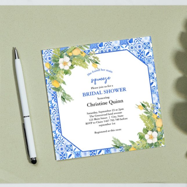 Convites Limão de aperto principal e Chá de panela de Azule (Criador carregado)