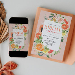 Convites Limão de Chá de panela de Citros Tropicais