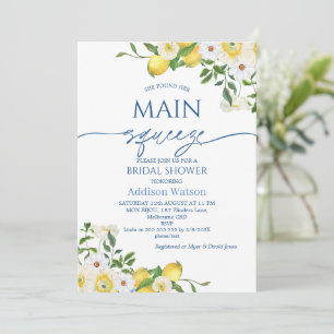 Convites Limão Floral Amarelo Moderno - Chá de panela