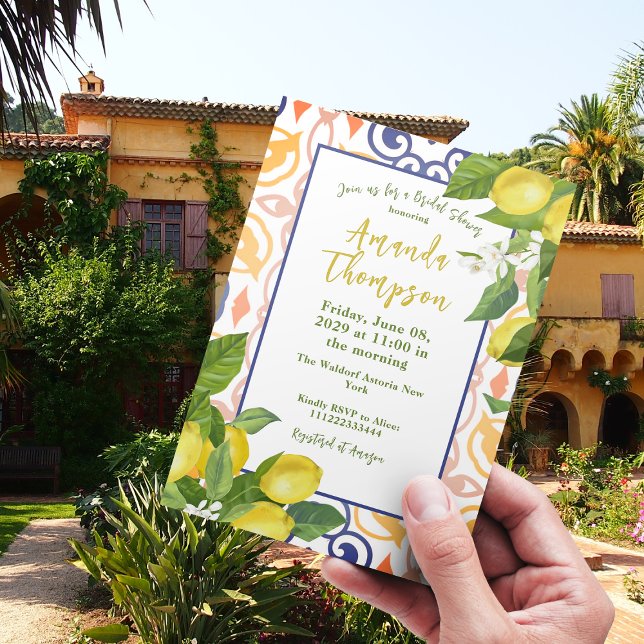 Convites Limão-Mediterrâneo Seu Chá de panela De Aperto Pri (Criador carregado)