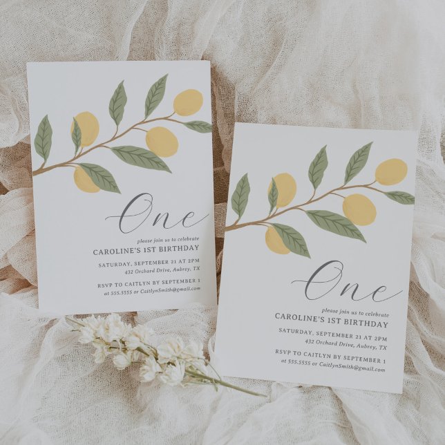 Convites Limão primeiro aniversario de Citros (Criador carregado)