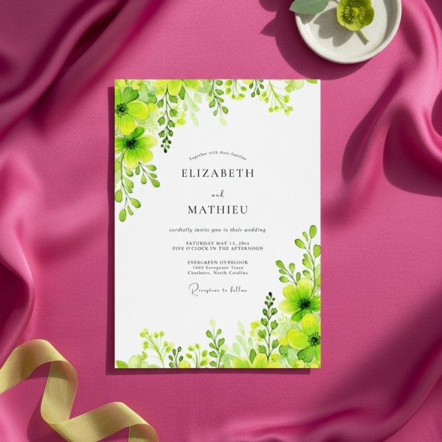 Convites Lime Green Verdant Botanical Wedding (Criador carregado)