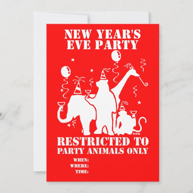 Convites Limitada apenas a animais de festa (Frente)