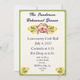Convites Limões Amarelos Modernos Caranguejo Vermelho Convi
