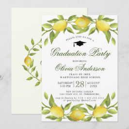 Convites Limões Blossom Verde Festa de formatura Chic