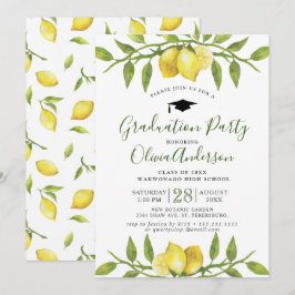 Convites Limões Blossom Verde Festa de formatura Chic