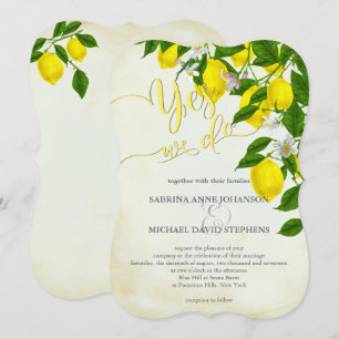 Convites Limões de Aquarela e Casamento Verde