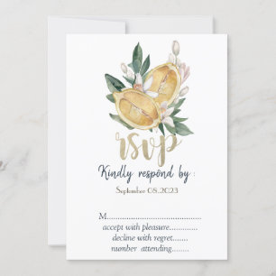 Convites Limões de Aquarela RSVP Botânico