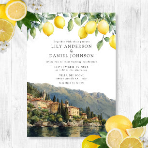 Convites Limões do Lago Como Casamento Italiano