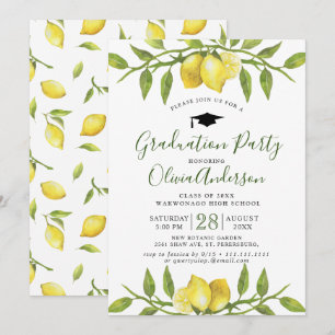 Convites Limões Flor Verde Festa de formatura em Quic