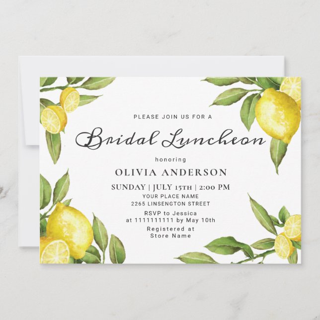 Convites Limões Gelados Molerosos Aquarelas Almofadas (Frente)