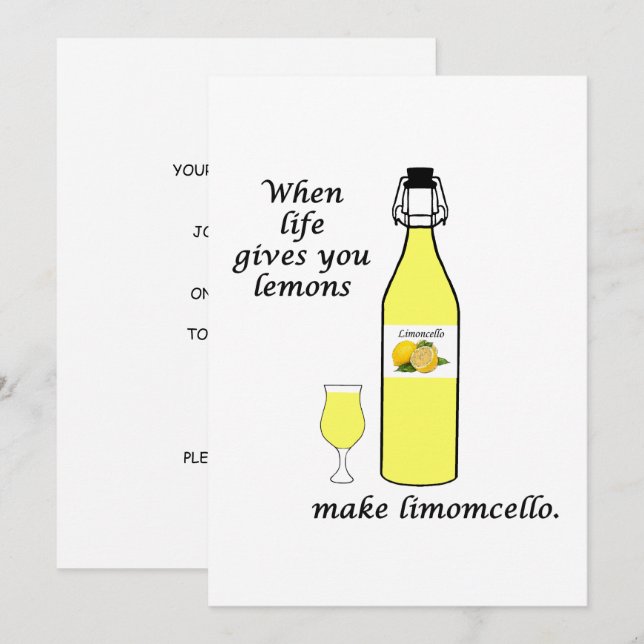 Convites Limões para Limoncello (Frente/Verso)