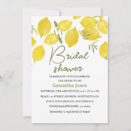 Convites Limões Ramo de oliveira Chá de panela Amarelo