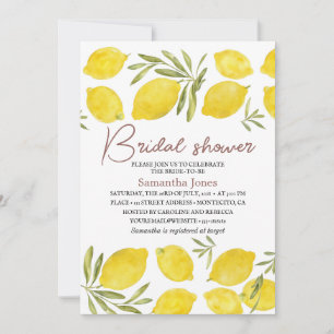 Convites Limões Ramo de oliveira Chá de panela Amarelo
