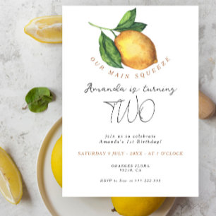 Convites Limonada cítrica limão aniversário de 2 anos