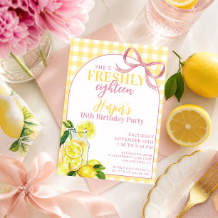 Convites Limonada Rosa Amarela Fofa Xadrez Fresca Aniversár