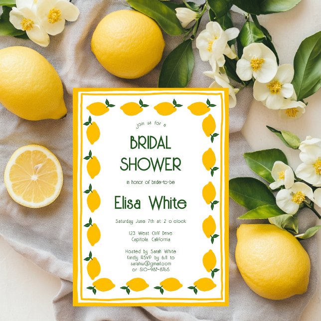 Convites Limoncello Lemons Chá de panela Cego (Limoncello Lemons CUSTOM Cute Bridal Shower Invitation
)