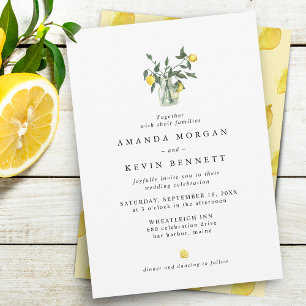 Convites Limonetes Elegantes em Jarrão de Casamento