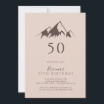 Convites Limpa montanha País 50ª Festa de aniversário<br><div class="desc">Este claro país da montanha 50º convite de aniversário é perfeito para uma festa de aniversário rústica. O design apresenta uma coloração aquática idílica,  montanha bege.</div>