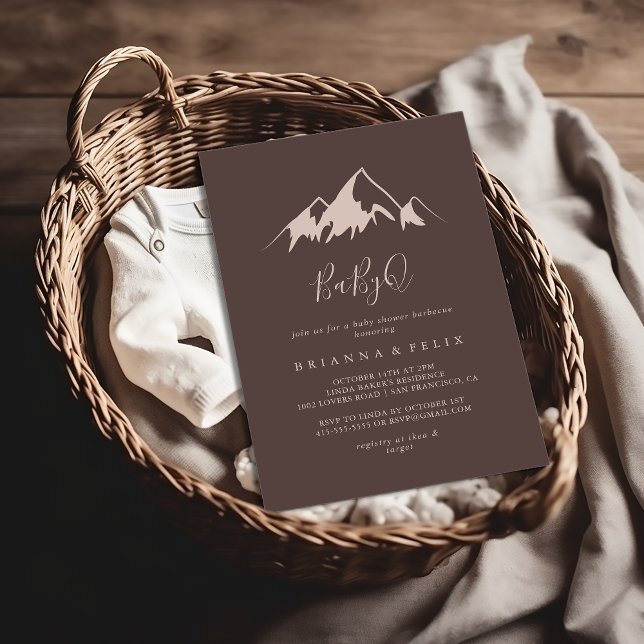 Convites Limpo Mountain Country BabyQ Barbecue Chá de frald (Criador carregado)