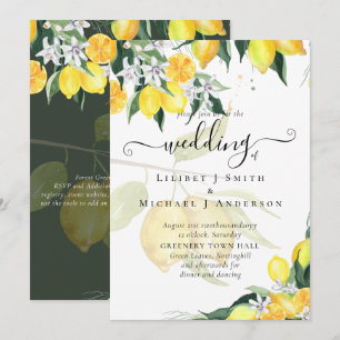 Convites Linda Amarelo Limões de Citros Themed Weding