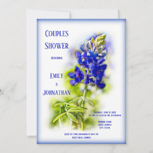 Convites Linda Bluebonnet Floral, Casal moderno
