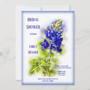 Convites Linda Bluebonnet Floral, moderna, Chá de panela