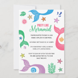 Convites Linda Como uma Sereia Festa de Despedida de Soltei