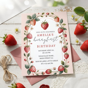 Convites Linda de Rosa Morango Primeiro Aniversário