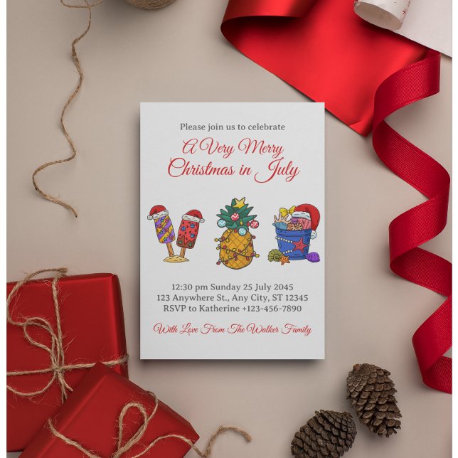 Convites Linda Festa de Natal em Julho (Criador carregado)