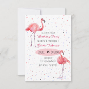 Convites Linda Flamingo Watercolor